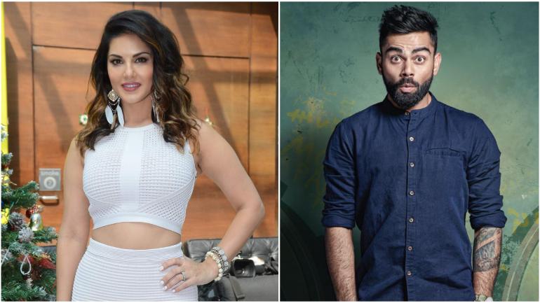 Virat Kohli with Sunny Leone at airport