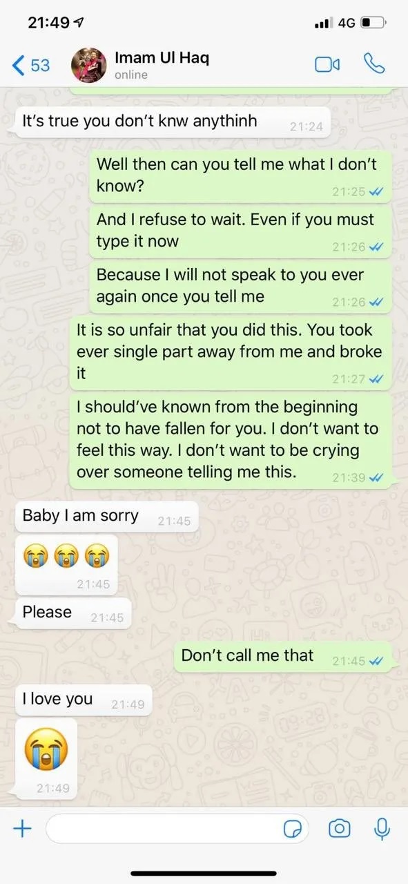 #METOO বেশ কিছু মেয়েদের সঙ্গে পাকিস্তানী ইমাম উল হকের নোংরা মেসেজ আর চ্যাট ভাইরাল 5