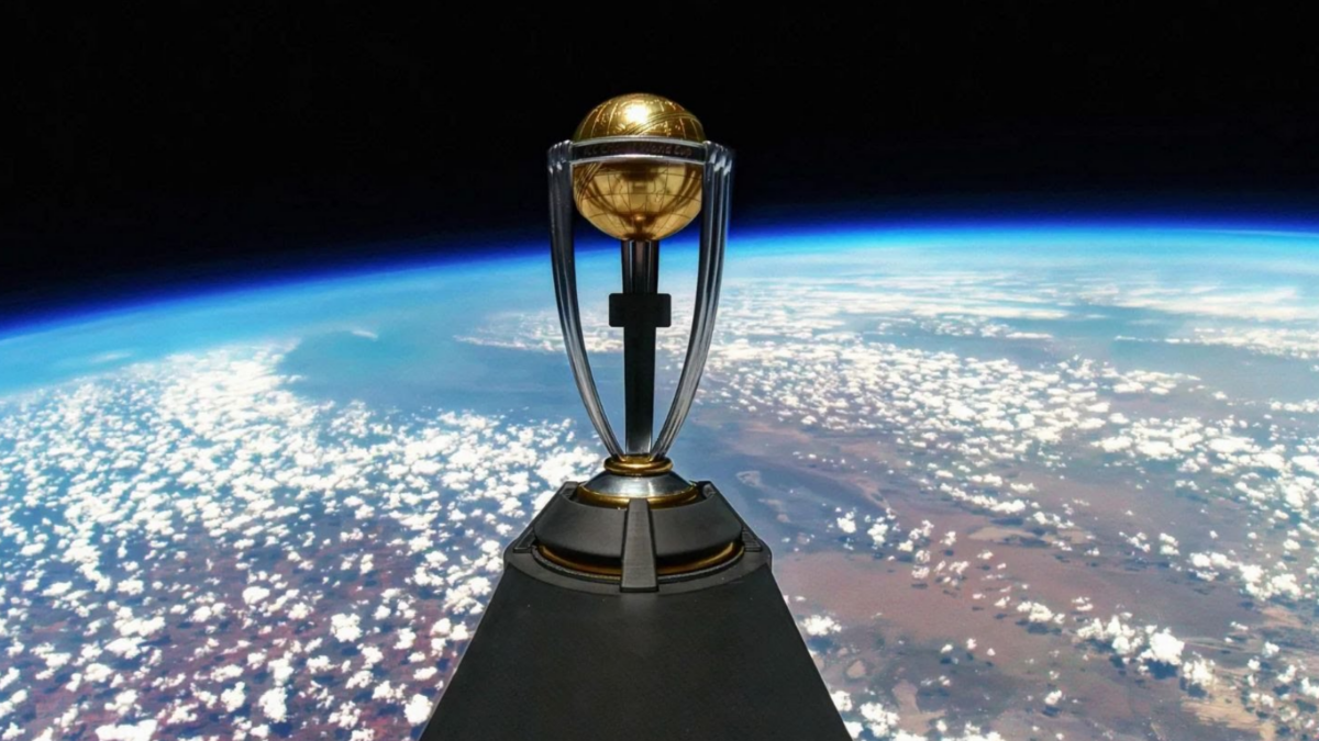 icc-cricket-wc 2023 trophy-tour-trophy-sent-to-stratosphere