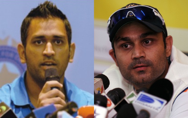 MS Dhoni and Virender Sehwag | Image: Twitter