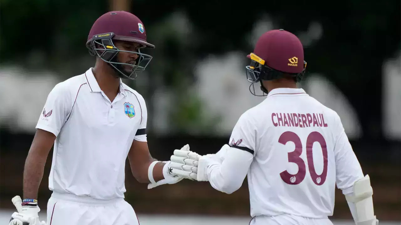 Kraigg Braithwaite and Tagenarine Chanderpaul | WI vs IND | Image: Getty Images