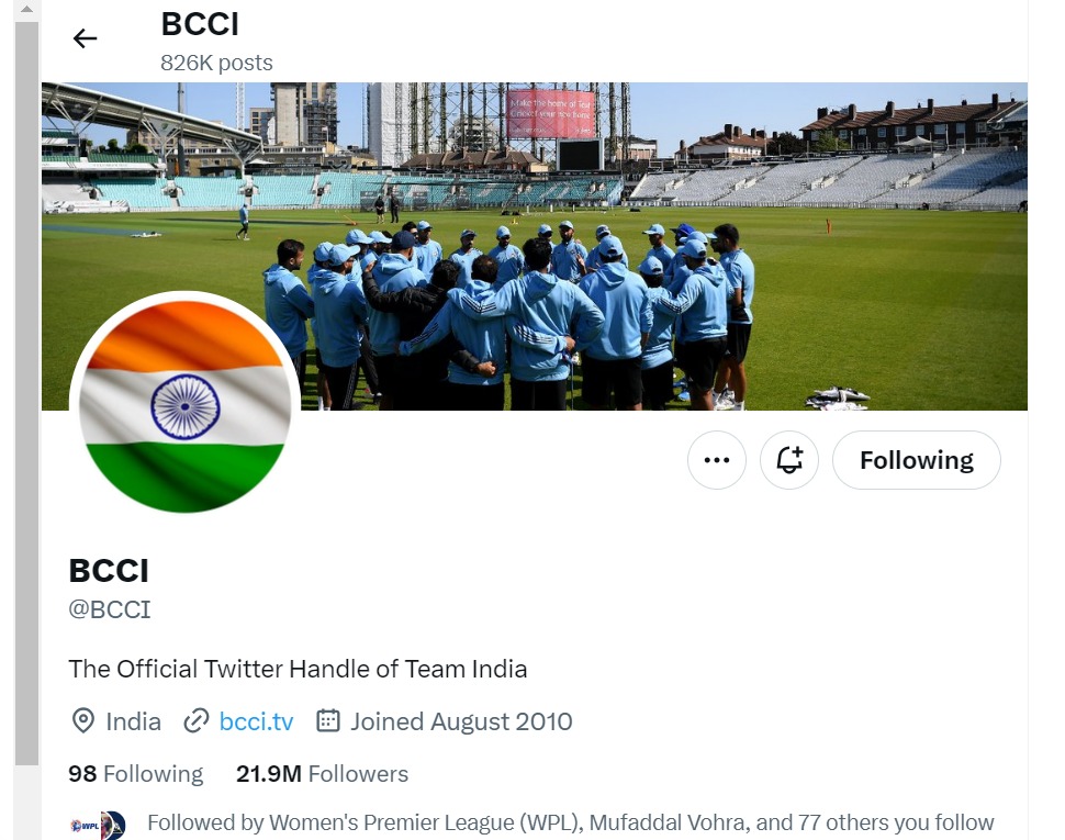 BCCI Twitter Profile | Image: Twitter