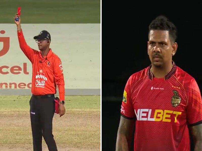 cpl-sunil-narine-first-to-get-red-card