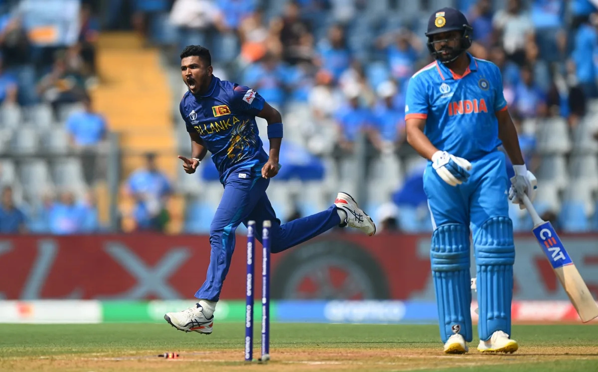 Rohit Sharma and Dilshan Madushanka | ICC World Cup 2023 | Image: Getty Images