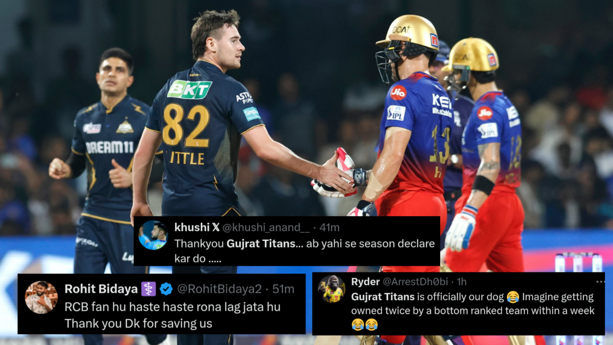 "চোকারদের সাথেও জিততে পারে না..." RCB'র কাছে ম্যাচ হারতেই সমাজ মাধ্যমে ট্রোলের মুখে GT !! 1