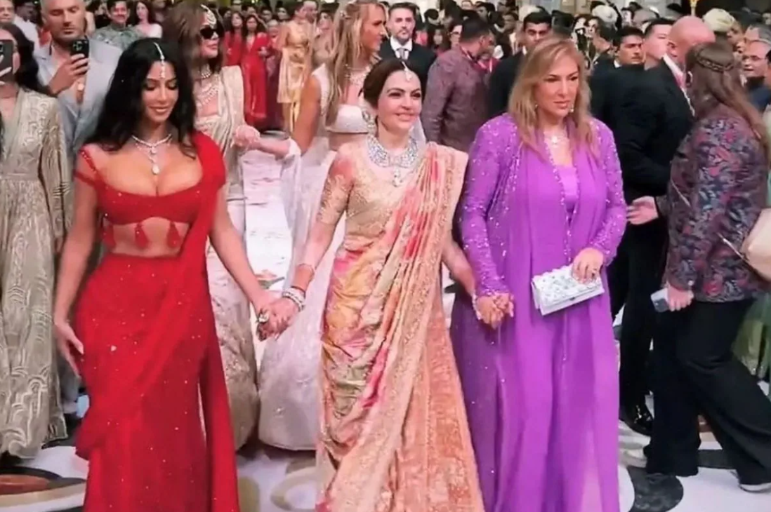 Kim Kardashian with Nita Ambani | Image: Twitter