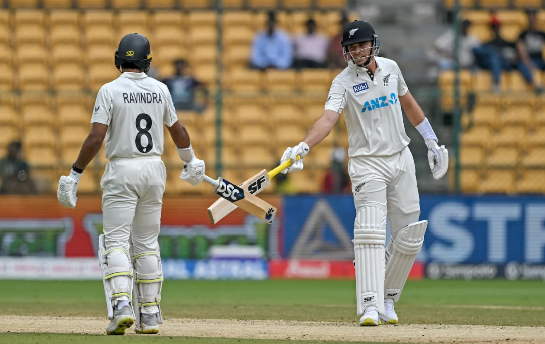 Rachin Ravindra and Tim Southee | IND vs NZ | Image: Getty Images