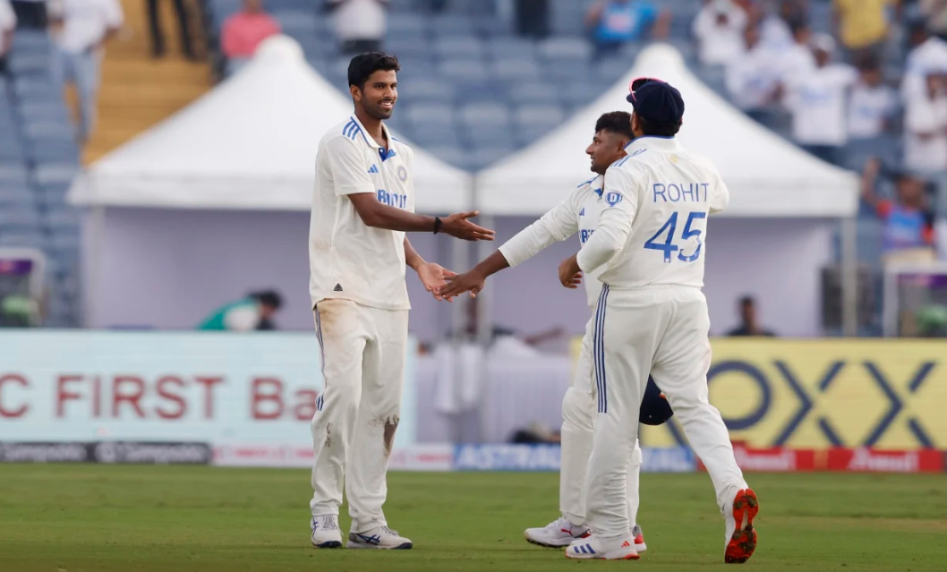 Washington Sundar, Roihit Sharma and Sarfaraz Khan | IND vs NZ | Image: Getty Images