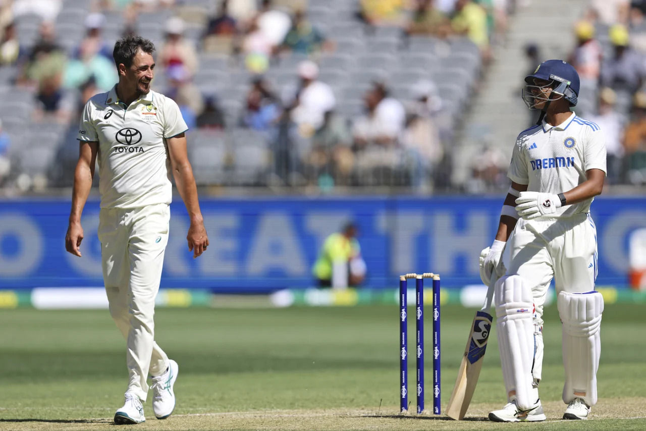 Mitchell Starc and Yashasvi Jaiswal | IND vs AUS | Image: Getty Images