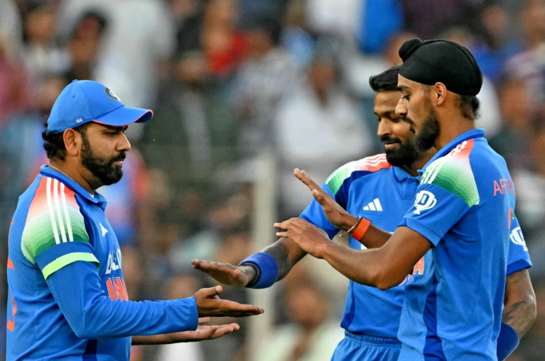 Arshdeep Singh, Rohit Sharma and Hardik Pandya | Image: Getty Images