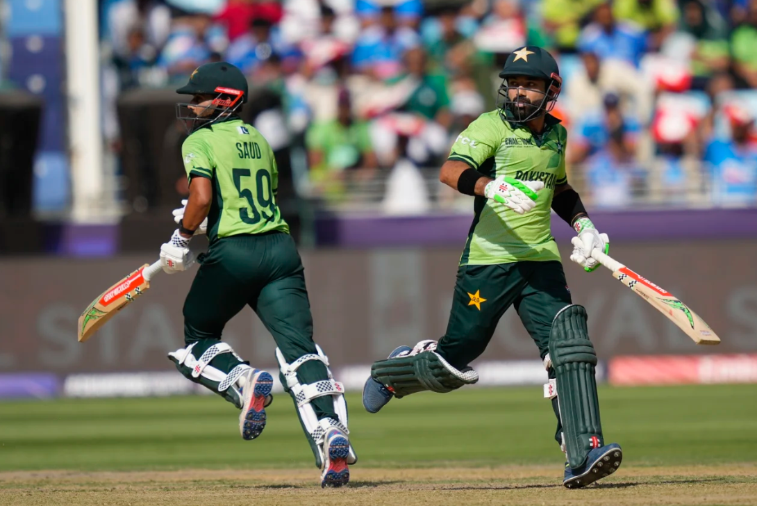 Saud Shakeel and Muhammad Rizwan | CT 2025 | Image: Getty Images