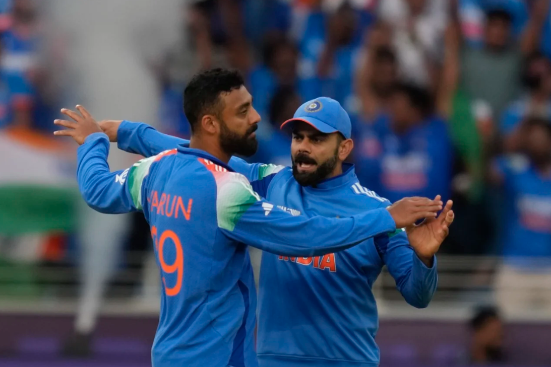 Varun Chakravarthy and Virat Kohli | CT 2025 | Image: Getty Images