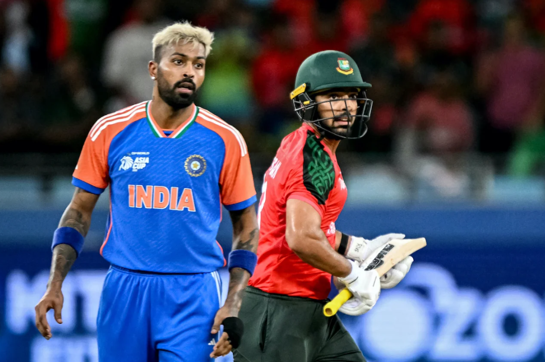 Hardik Pandya and Saif Hossain | Asia Cup 2025 | Image: Getty Images