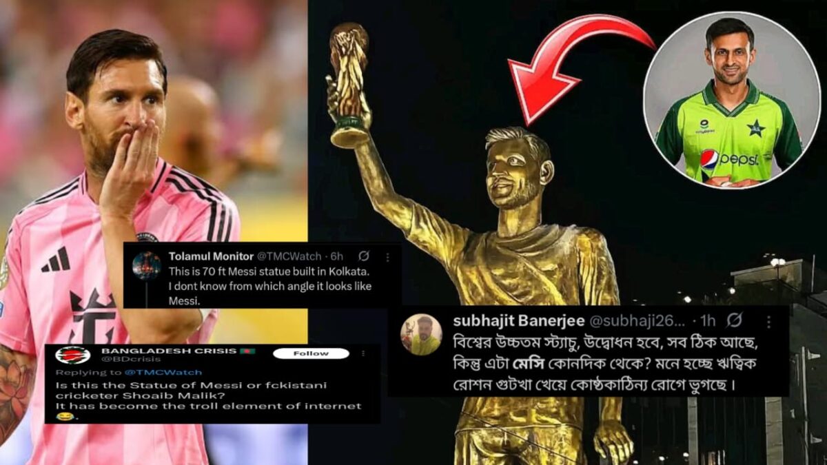 মেসি নাকি শোয়েব মালিক? কলকাতায় পা রাখার আগেই মূর্তি নিয়ে তুমুল কটাক্ষ !! 1