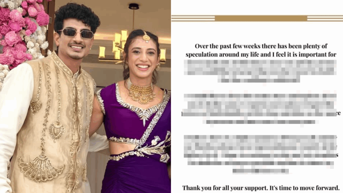 শেষপর্যন্ত ভেঙেই গেল স্মৃতি মন্ধনার বিয়ে, সোশ্যাল মিডিয়ায় করলেন পর্দা ফাঁস !! 1