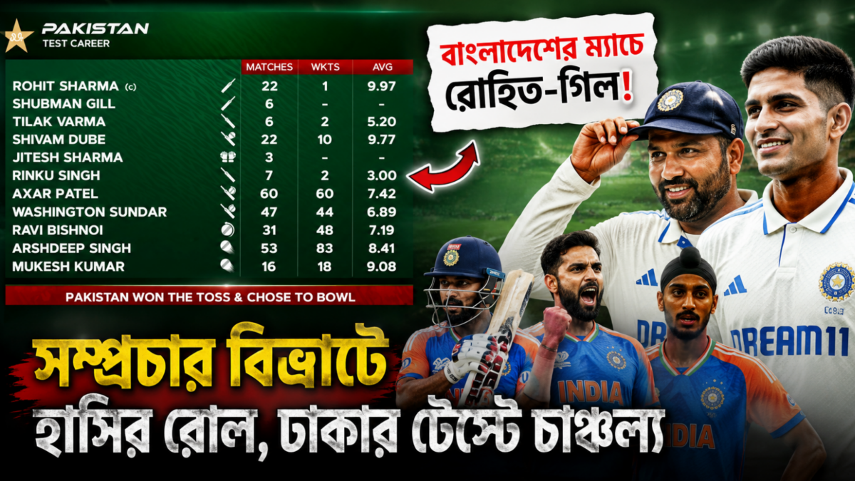বাংলাদেশের ম্যাচে রোহিত-গিল! সম্প্রচার বিভ্রাটে হাসির রোল, ঢাকার টেস্টে চাঞ্চল্য 1